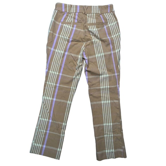 Anthropologie Yellow Plaid Boot Cut Pants - Picture 12 of 15